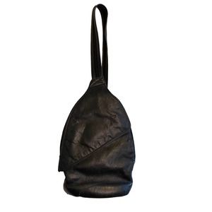 Chaos Black Leather CrossBody Sling Bag
